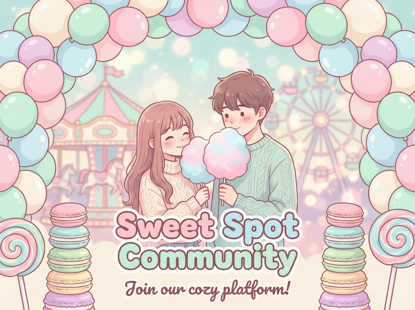 糖心vlog 精选视频 - 游乐园棉花糖约会