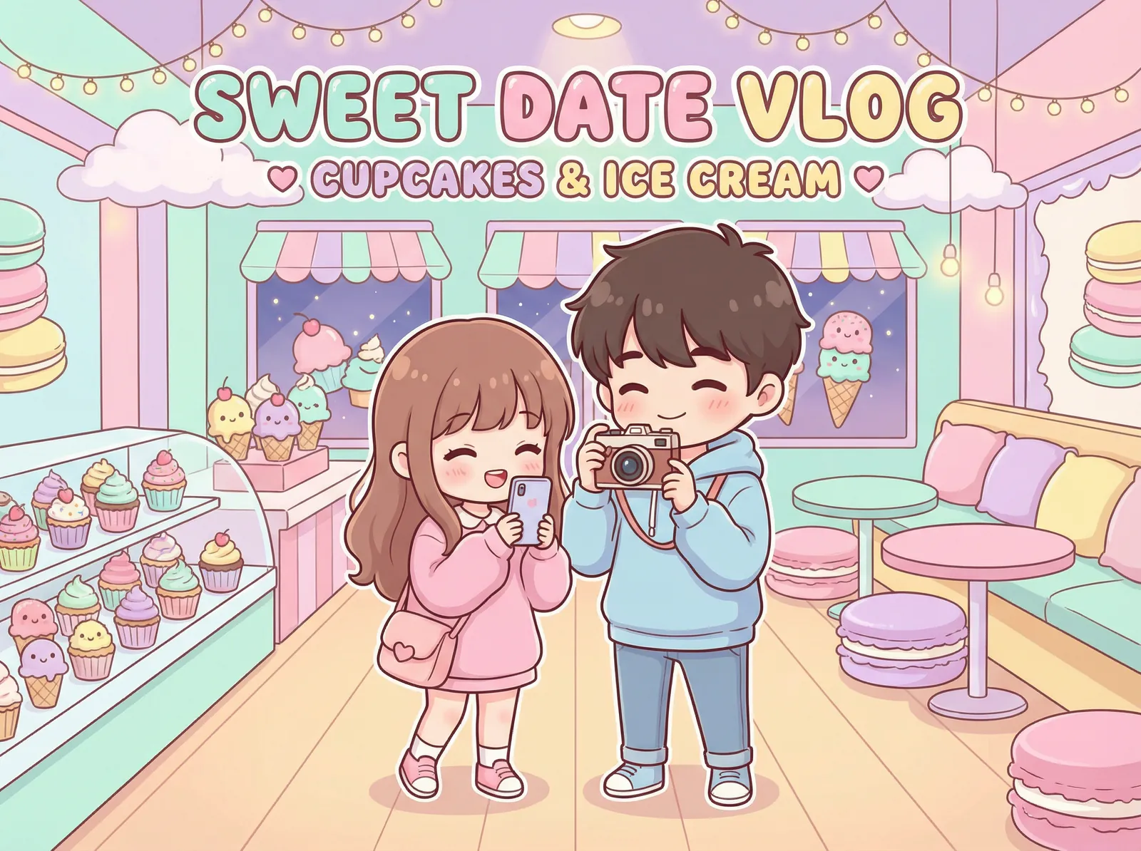 糖心vlog Vlog - 甜品店探店约会